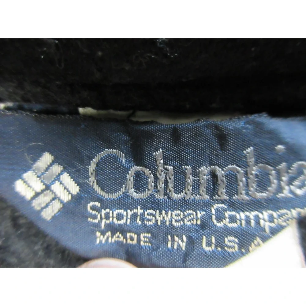 Vintage Columbia Fleece Jacket Mens XL‎ Black Bomber Neon Zip USA Made 90s